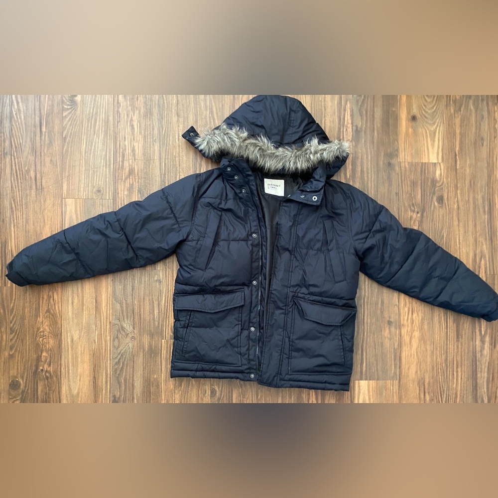 Old Navy Men’s puffer jacket with detachable hood, S